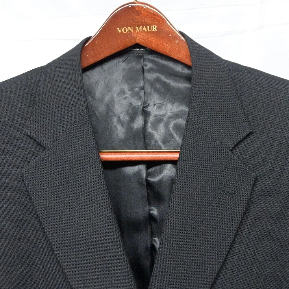 Nicklaus‎ 44L Black Silver Button 2 Button Blazer Suit Jacket Sport Coat